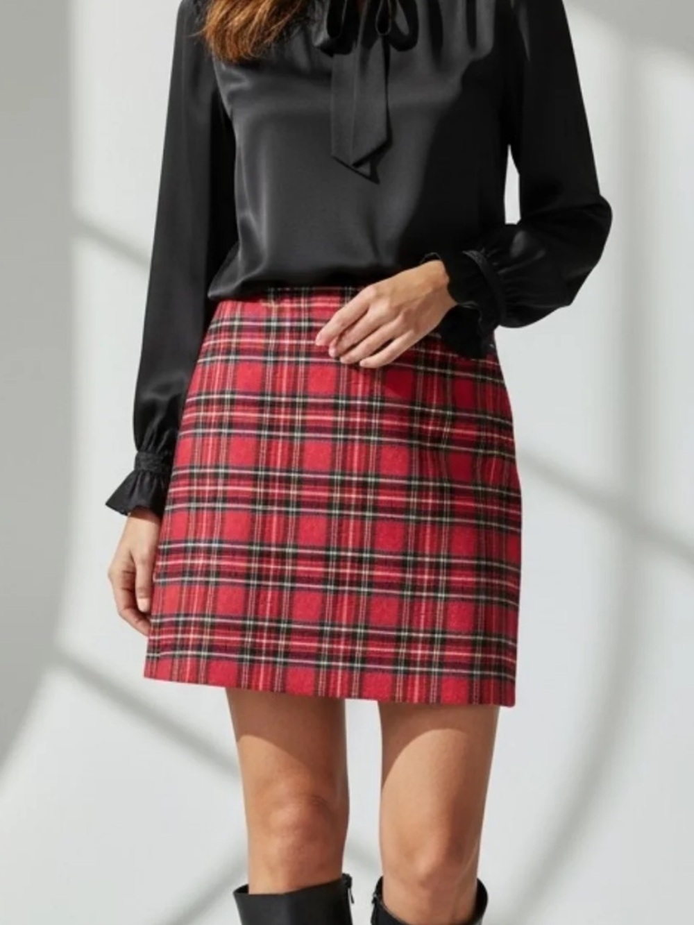 J.Crew Red Plaid Mini Skirt
